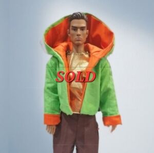 Custom, Green and Orange ( REVERSIBLE) Action Figure Doll Oversized hood Jacket